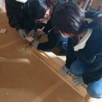 入居する県立大学学生さんと建築を学ぶ島根大学の学生さんでシェアハウス内装ワークショップ